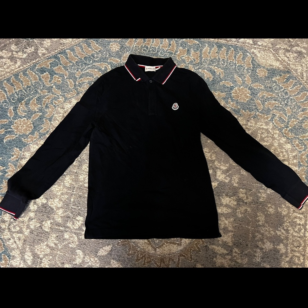 Moncler Mens Long Sleeve Polo